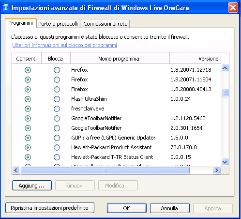 Personal firewall Personal firewall o firewall software sono applicazioni che monitorano il traffico di rete di uno specifico computer.