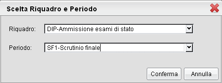 La finestra presenta per ogni materia, una doppia colonna: la colonna denominata "P" visualizza i voti precedentemente immensi e sospesi allo Scrutinio Finale.