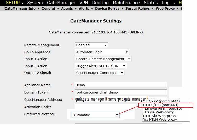 Clicchiamo su More e come Prefered Protocol selezioniamo il Protocollo relativo alla porta di comunicazione in uso (UPLINK1), nel nostro caso, come in Fig.