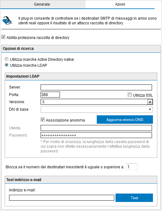 connessione viene interrotta immediatamente e i messaggi non devono superare nessun altro filtro antispam.