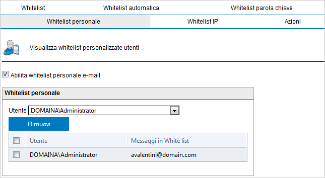 Schermata 81: whitelist personale 2.