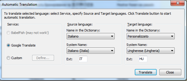 Esempio di schermata dell editor del dizionario generale (file.dic) Estrarre in una cartella a piacere il file.dic RILASCIO AGGIORNAMENTO Linea HOSPITALITY Release 4.17.0.