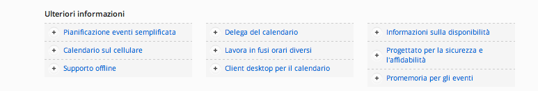 Google Apps - Calendar Pubblicare calendari sul Web E possibile creare un calendario degli eventi e incorporarlo nel