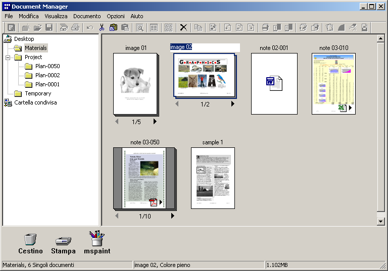 Document Manager Menu File Nuova cartella Consente di creare una nuova cartella nella cartella selezionata. È possibile specificare il percorso personalizzato della cartella da creare.