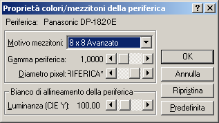 Configurazione del driver della stampante Windows 2000/Windows XP/Windows Server 2003 (amministratore) Opzioni (solo per DP-180/190/1520P/1820P/1820E) Sezione Stampante 1.