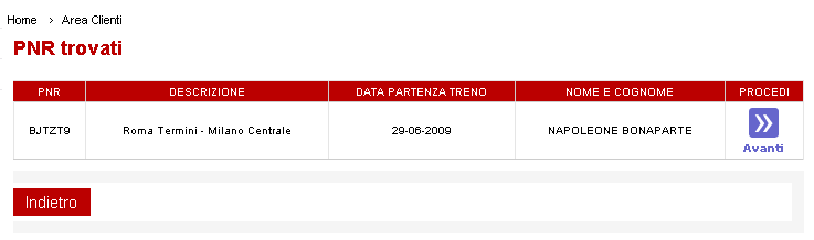 La Gestione Acquisti: Annullamento Tramite link Annullamento PNR si accede alla funzione che permette di effettuare l annullamento da operatore con relativo storno del pagamento Questa operazione è