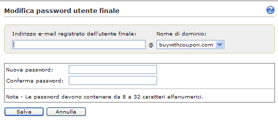 Amministrazione e reputazione IP Reimpostazione password utente finale per Web EUQ Gli amministratori di sistema possono reimpostare una password utente finale dimenticata.