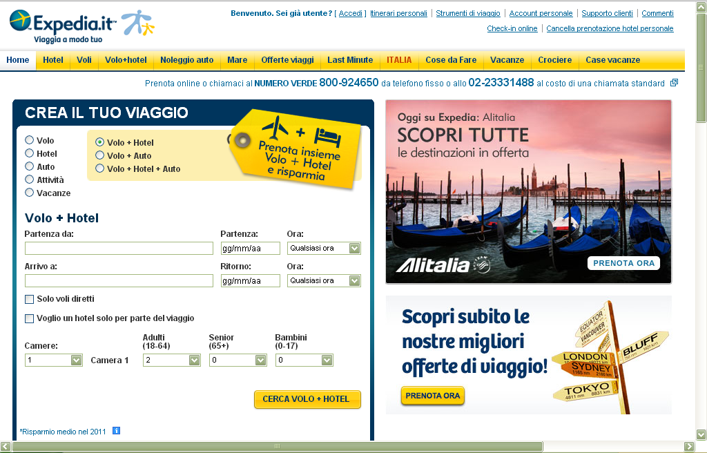 Un esempio di grande multinazionale è Expedia.it che ha acquisito il portale italiano Venere, diretta da Hotels.com.