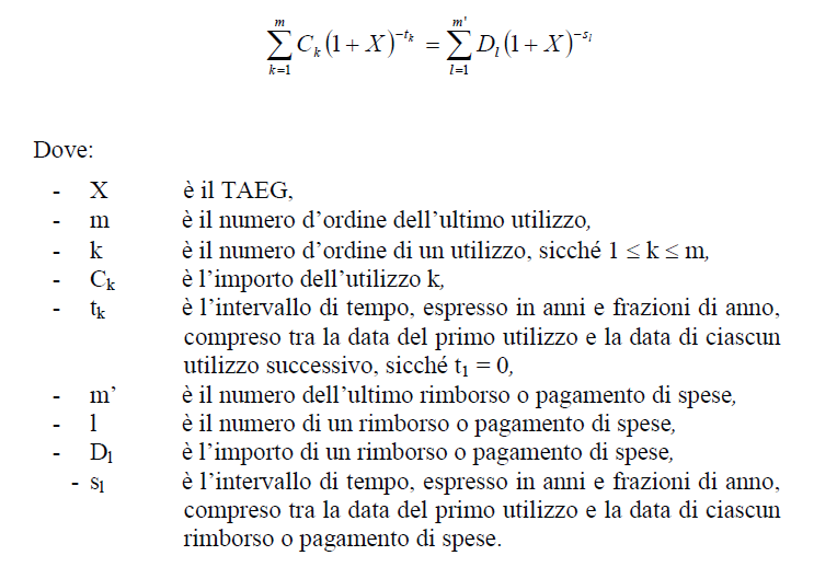 Il Tasso Effettivo Globale Medio (TEGM) previsto dall'art. 2 della legge sull'usura (l.n.