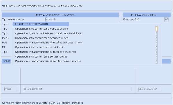 Dopo aver selezionato l anagrafica dell azienda interessata, la procedura attiva la nuova maschera di selezione dei filtri che possono essere distintamente richiesti in relazione ai diversi modelli