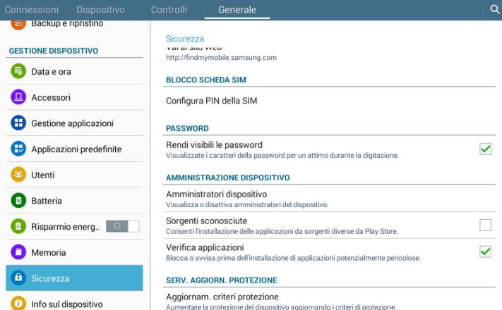 Per garantire la massima sicurezza, bloccare lo schermo con una password (che può essere la medesima di quella del tablet). 3.