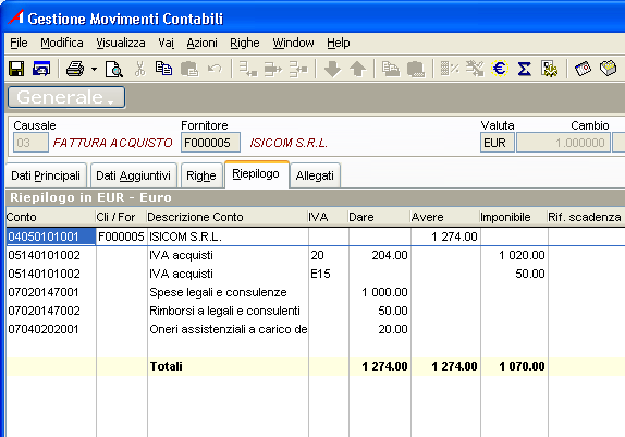 Contabilità Contabilità La Gestione Contabilità Generale contiene le procedure per la gestione della prima nota, delle partite clienti e fornitori, la rilevazione dei corrispettivi (sia con scorporo