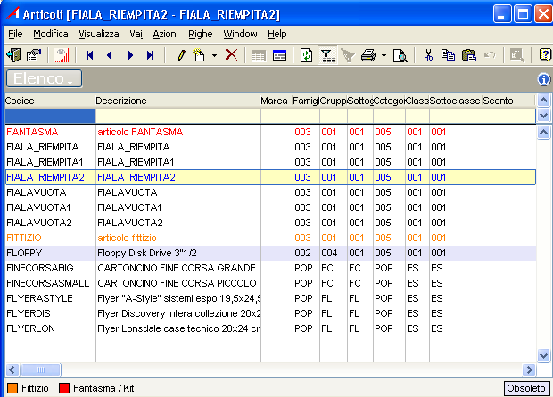 Magazzino Figura 51 - La configurazione delle causali di magazzino. Anagrafica articoli di magazzino Articoli di magazzino con lunghezza codice fino a 20 caratteri alfanumerici.