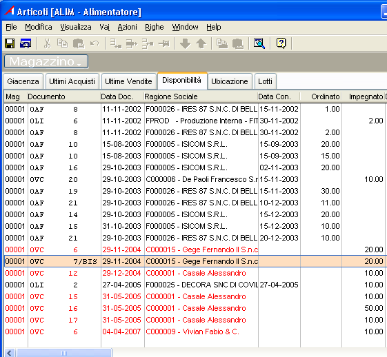 Magazzino Movimenti di magazzino Il magazzino è movimentato dalla gestione documenti in base alla configurazione delle causali di magazzino associate ai documenti stessi.