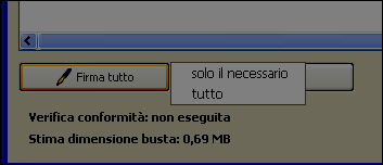 Evoluzioni Software s.n.c. Slpct Guida all'uso Pag.28 di 40 E' possibile scegliere se firmare digitalmente gli atti tutti insieme (Atto principale, DatiAtto.