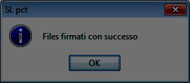 Evoluzioni Software s.n.c. Slpct Guida all'uso Pag.30 di 40 Dopo aver digitato il PIN il programma segnalerà la correttezza della firma.