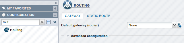 Per la creazione del Default Gateway occorre premere il pulsante + posto alla destra del menu a tendina La finestra sopra riportata è il database degli oggetti, attraverso questa interfaccia è