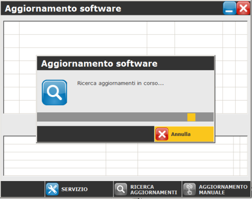 Procedere come segue: 1. Cliccare sull icona. La ricerca di aggiornamenti si avvia automaticamente.