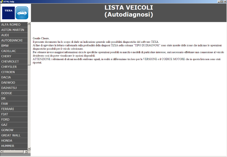 7.2.2 Lista Copertura Diagnosi Questa funzione permette di visualizzare la lista COPERTURA DIAGNOSI.