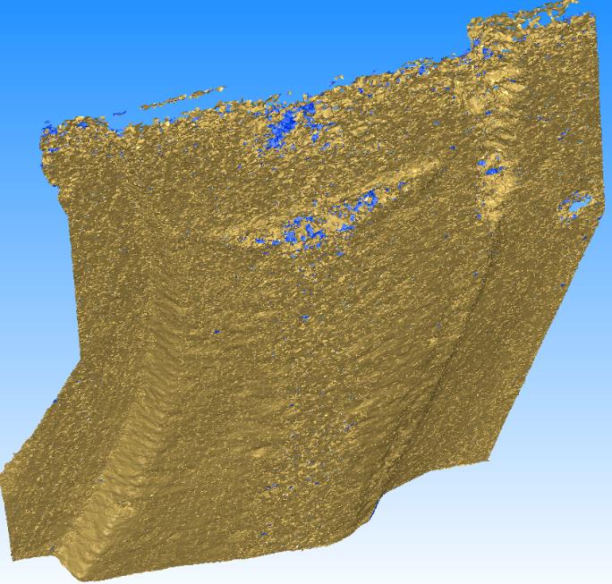 I CASI STUDIO: IL FIUME DI ROVENAUD cm Nuvola di punti da laser scanner: - la definizione della nuvola è funzione della distanza dal punto di presa