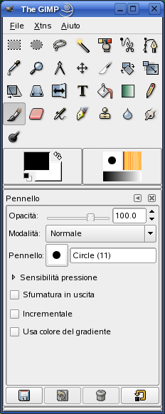 dei diversi strumenti. Posizionare il puntatore del mouse su un'icona per visualizzare le relative informazioni. Figura 19.