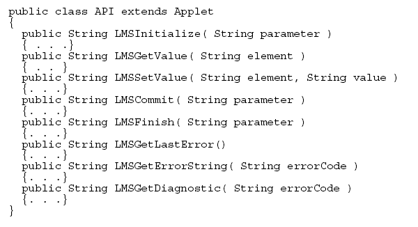 Progettazione di un sistema di elearning attraverso Tuttavia, qualora l API Adapter dell LMS ritorna un valore false non viene garantito che esso possa appropriatamente rispondere a qualsiasi