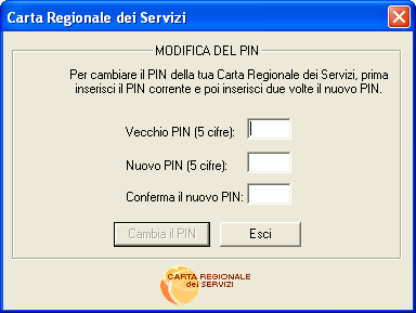 7.5.1.2.1 Metodo ChangePinUI Modifica del PIN. object.changepinui Parametri object Oggetto LIKitCRS.