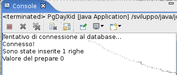 Utilizzo di JTA // 8) ho terminato la transazione resource.end(identifier, XAResource.