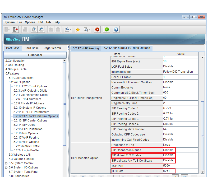 4.7.2 R7.2. Supporto srtp Dal rilascio firmware v4.60 i sistemi OfficeServ supportano la crittografia srtp dei pacchetti voce inviati/ricevuti sui collegamenti VoIP del sistema.