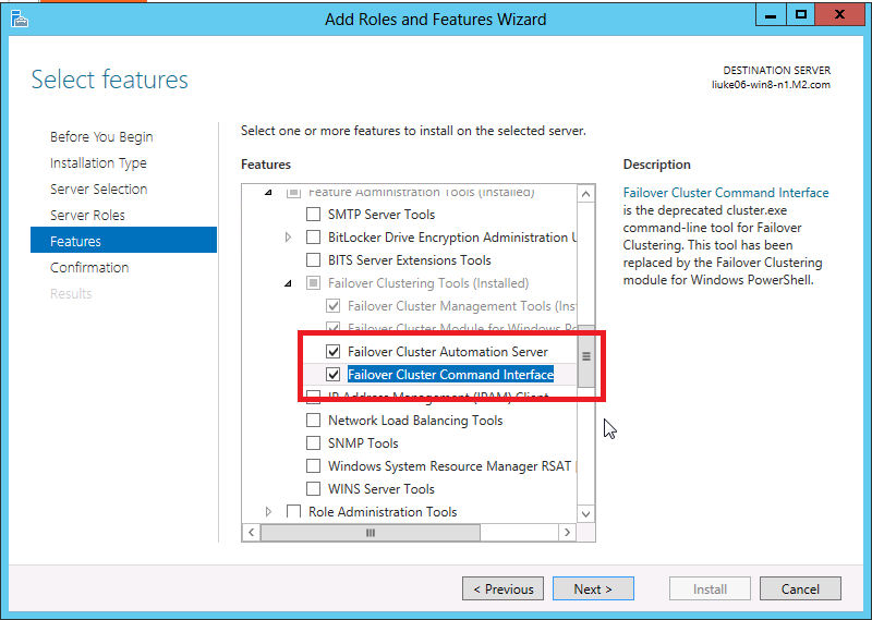 Installazione di Arcserve RHA per il cluster di failover Microsoft Considerazioni su Microsoft Windows Server 2012 In caso di installazione di Arcserve RHA su Microsoft Windows Server 2012,