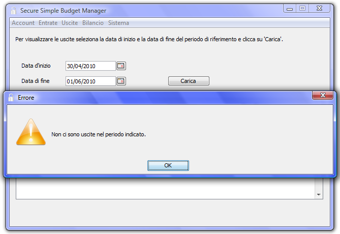 Screenshot dell applicazione