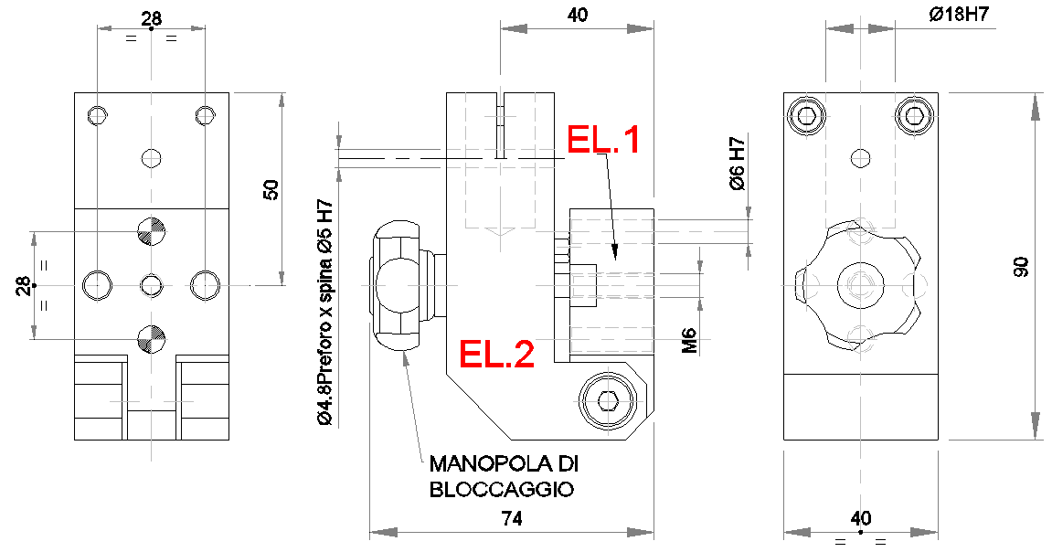 PD.01.** - DISPSITIV ILTILE DIZZZIE.. Possibilità di personalizzazione mediante incisione su parte smussata TIP EL.1 EL.2 PD.