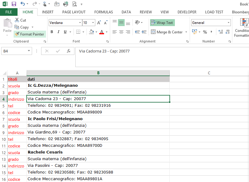 Come prima, bisogna selezionare manualmente la tabella e trasferirla su excel.