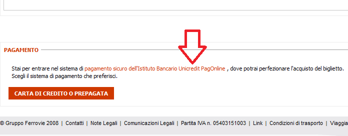 Una volta registrati si può procedere all'acquisto, per esempio di un biglietto.