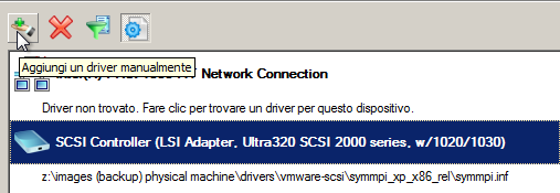 127 Aggiungere un driver per ciascun dispositivo con driver mancante, facendo clic sul dispositivo, quindi individuando la posizione richiesta.