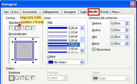 140 PC da Zero Terza Edizione Immagine SCHEDA BORDO Per dare un contorno all'immagine, 1 scegli lo stile della linea scorrendo e cliccando sullo spessore ( 0,50 pt 1 pt 4 pt eccetera) 2 scegli il