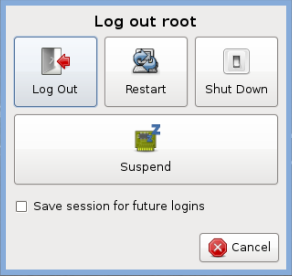 Fig. 6 - Finestra di dialogo Disconnetti utente (Log out user) Spegnimento del computer e delle applicazioni che non rispondono Spegnimento del computer che non risponde Il tasto Reset sul case del