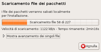 inizia il download dei pacchetti, attendiamo quando compare questa finestra, possiamo scegliere quale dei due sistemi