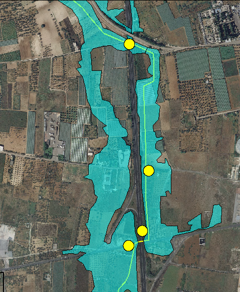 Inoltre i canali avranno origine da opportune tombinature delle infrastrutture viarie dotate di opere di convogliamento (data l estensione dell effetto al suolo della piena).