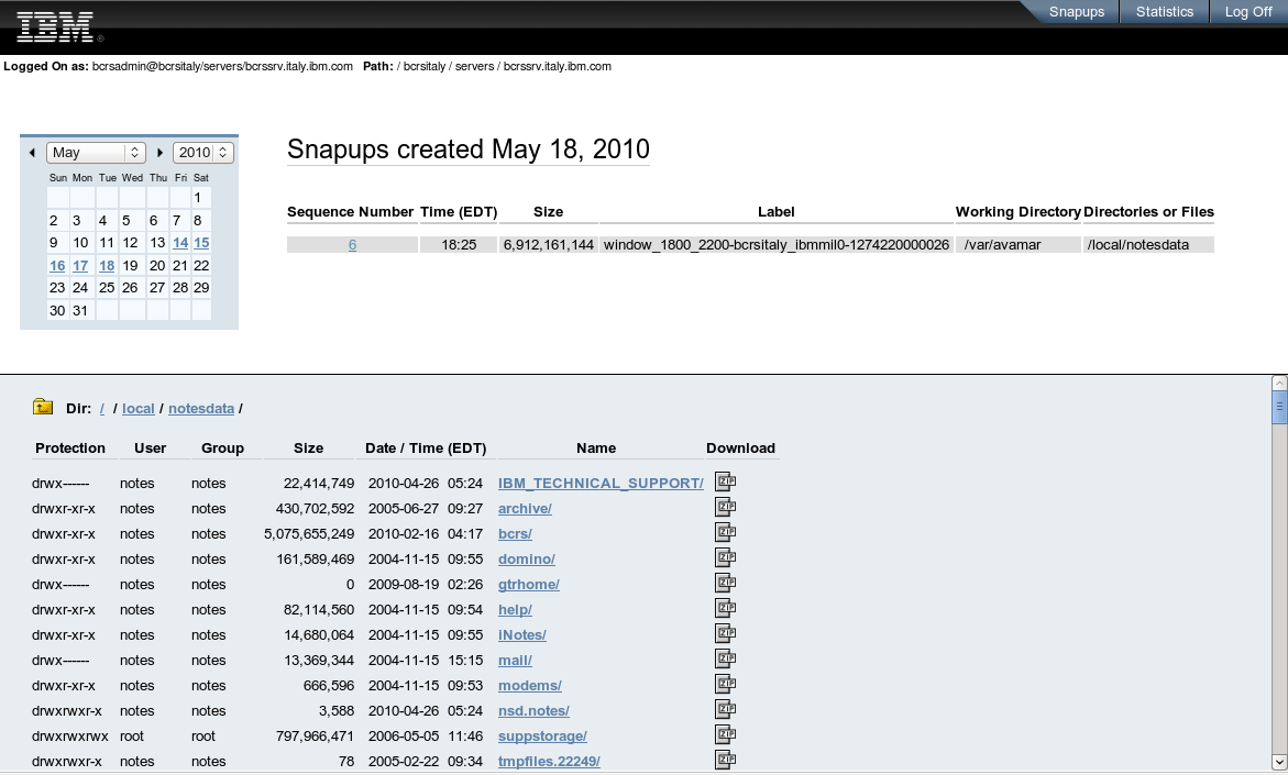 Il restore... Restore in self service Utilizzato per il restore di singoli files o piccoli folder Accesso via Web al server di vault Possibilità di download di una directory come un singolo.zip file.