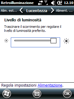 Toccare e trascinare il controllo a scorrimento del livello di luminosità a sinistra per diminuire la luminosità o a destra per aumentare la luminosità. 3. Toccare OK.