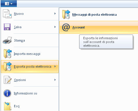 Backup della posta elettronica Backup dei messaggi di posta elettronica in Windows Live Mail Per salvare tutti i messaggi contenuti nella nostra casella di posta: Creare una cartella di backup (es.