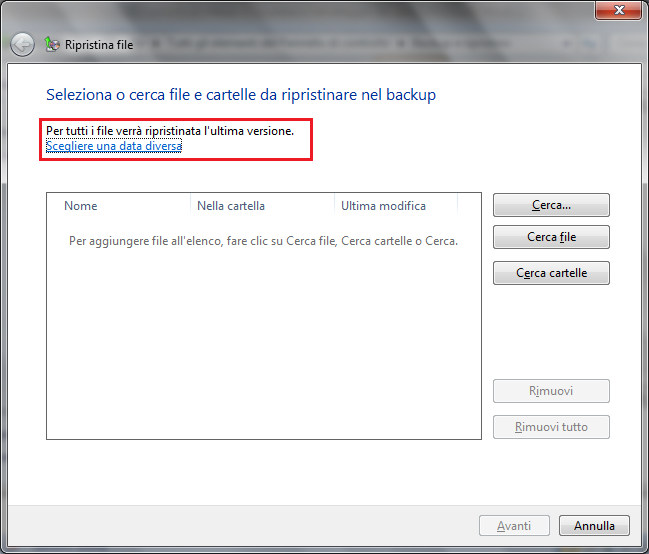 Ripristinare i dati La procedura inversa del backup è il ripristino dei dati salvati.