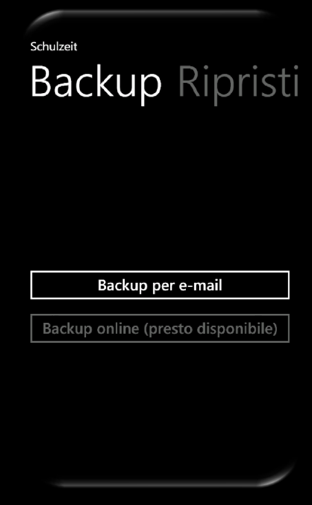 14 3. Swipe (sfiorare) verso destra finchè non si raggiunge il Backup 4.