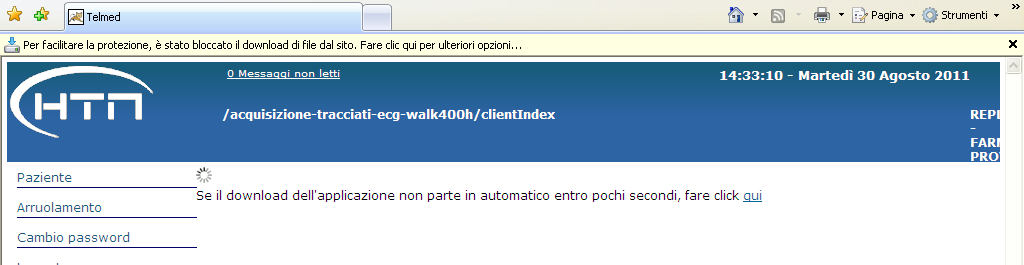 Terminato il download la schermata successiva è simile alla precedente Se il download non parte in automatico cliccare sul link qui.