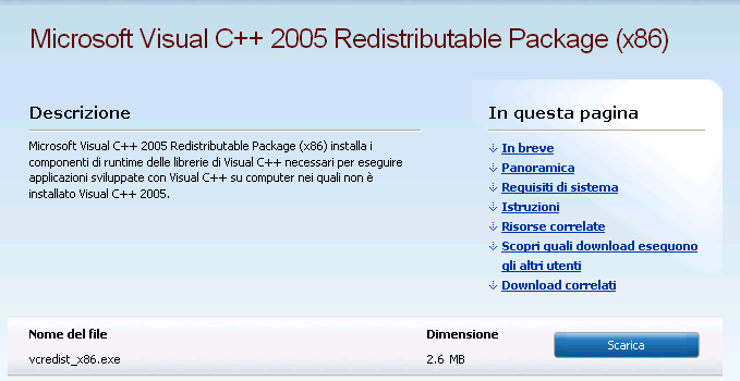13) Installazione Runtime Microsoft Visual C++ Nel caso in cui sul proprio pc non siano presenti i componenti di Runtime Visual C++ è necessario installarli per il corretto funzionamento dell Holter