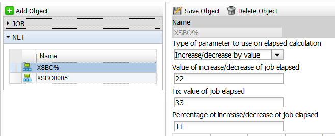 PlanningMP Scenari Consente di scegliere tra differenti modalità di calcolo dell elapsed di JOB Elapsed calcolato come media delle sole esecuzioni che nel calendario appaiono come giorni attivi