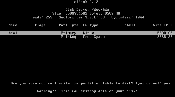 2.2. Usare Cfdisk 17 Ripetiamo i vari passaggi per ogni ulteriore partizione, naturalmente senza indicare queste nuove partizioni come avviabili (fra l altro, Windows parte solo se collocato nella