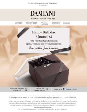 FESTEGGIARE IL COMPLEANNO Dell utente Abbiamo chiesto la data di nascita in fase di registrazione? Approfittiamone per fare gli auguri! CASE DAMIANI 20.