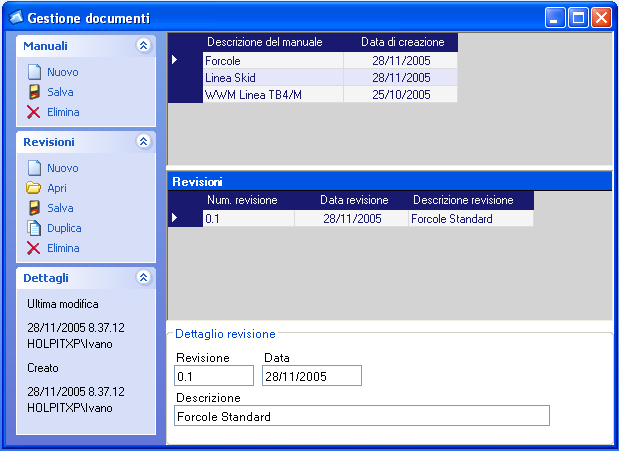 Gestione delle revisioni di un manuale La funzione di duplicazione è disponibile non solo a livello di revisione, ma anche di manuale.